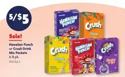 Family Dollar Hawaiian Punch or Crush Drink Mix Packets offer