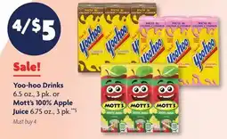 Family Dollar Yoo-hoo Drinks 6.5 oz., 3 pk. or Mott's 100% Apple Juice 6.75 oz., 3 pk. § offer