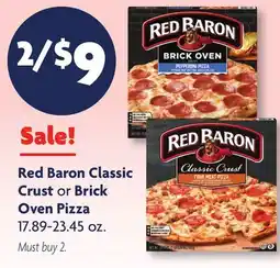 Family Dollar Red Baron Classic Crust or Brick Oven Pizza offer