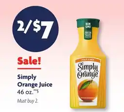 Family Dollar Simply Orange Juice offer