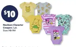 Family Dollar Newborn Character Creepers offer