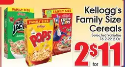Supremo Foods Inc Kellogg's Family Size Cereals offer