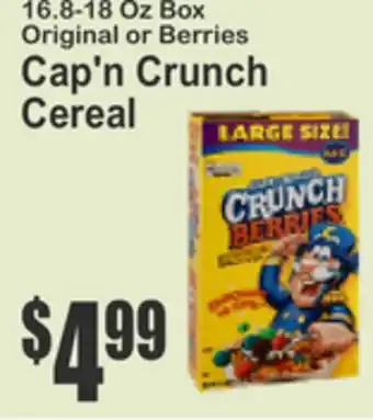 Key Food Cap'n Crunch Cereal offer