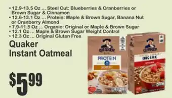 Key Food Quaker Instant Oatmeal offer