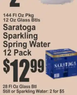 Key Food Saratoga Sparkling Spring Water offer