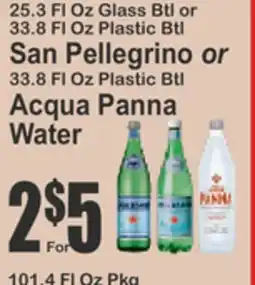 Key Food San Pellegrino or Acqua Panna Water offer
