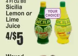 Key Food Sicilia Lemon or Lime Juice offer