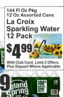 Key Food La Croix Sparkling Water offer