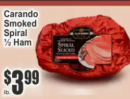 Key Food Carando Smoked Spiral ½ Ham offer