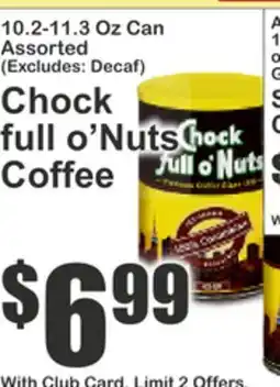 Key Food Chock full o'Nuts Coffee offer