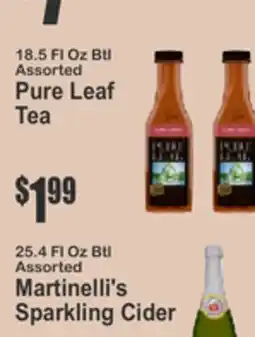 Key Food 18.5 Fl Oz Btl Assorted Pure Leaf Tea, 25.4 Fl Oz Btl Assorted Martinelli's Sparkling Cider offer