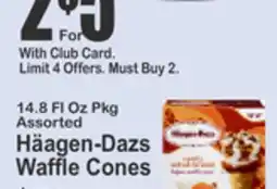 Key Food 14.8 Fl Oz Pkg Assorted Häagen-Dazs Waffle Cones offer