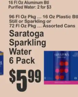 Key Food Saratoga Sparkling Water offer
