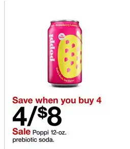 Target Poppi 12-oz. prebiotic soda offer