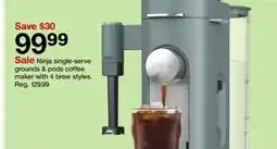 Target Ninja single-serve grounds & pods coffee maker with 4 brew styles offer