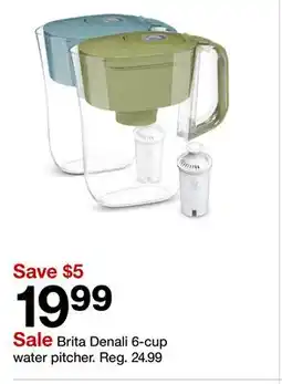 Target Brita Denali 6-cup water pitcher offer