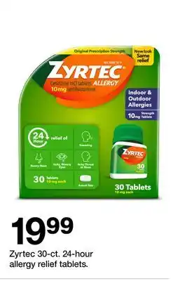 Target Zyrtec 30-ct. 24-hour allergy relief tablets offer