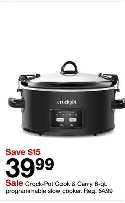 Target Crock-Pot Cook & Carry 6 - qt. programmable slow cooker offer