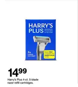 Target Harry's Plus 4-ct. 5-blade razor refill cartridges offer