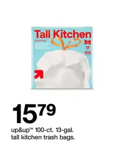 Target up & up 100-ct. 13-gal. tall kitchen trash bags offer