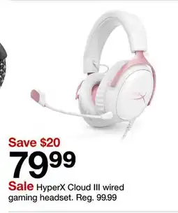 Target HyperX Cloud III wired gaming headset offer
