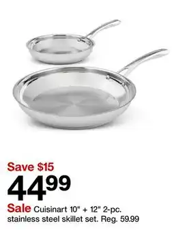 Target Cuisinart 10 + 12 2-pc. stainless steel skillet set offer