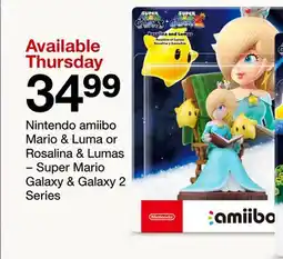 Target Nintendo amiibo Rosalina & Lumas -Super Mario Galaxy & Galaxy 2 Series offer