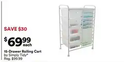 Michaels 15-Drawer rolling cart by Simply Tidy offer