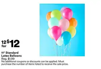 Michaels 11 Standard Latex Balloons offer