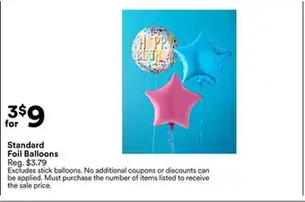 Michaels Standard Foil Balloons offer