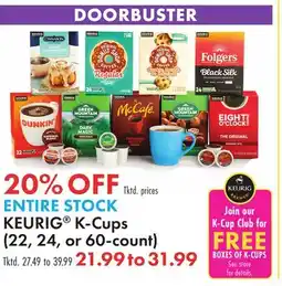 Boscov's ENTIRE STOCK KEURIG K-Cups offer