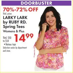 Boscov's LARKY LARK by RUBY RD. Spring Tees Womens & Plus offer