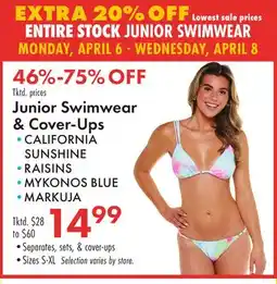 Boscov's Junior Swimwear & Cover-Ups offer