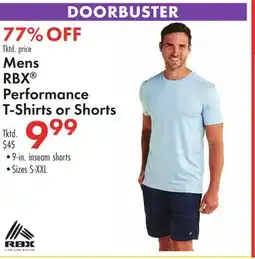 Boscov's Mens RBX Performance T-Shirts or Shorts offer