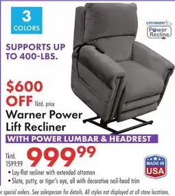 Boscov's Warner Power Lift Recliner offer