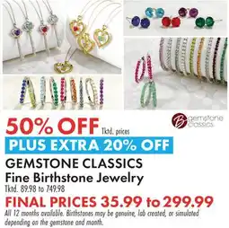 Boscov's GEMSTONE CLASSICS Fine Birthstone Jewelry offer