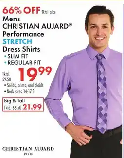 Boscov's Mens CHRISTIAN AUJARD Performance STRETCH Dress Shirts offer