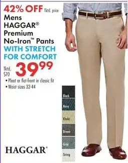 Boscov's Mens HAGGAR Premium No-Iron Pants offer