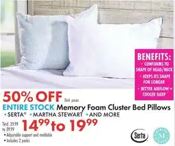 Boscov's Memory Foam Cluster Bed Pillows offer