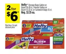 Dollar General Hefty Storage Bags Gallon or Quart, Freezer Gallon or Quart or Sandwich Bags offer