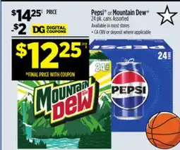 Dollar General Pepsi or Mountain Dew offer