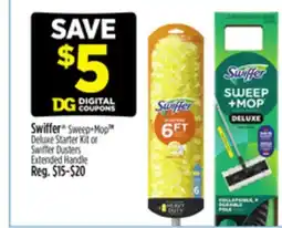 Dollar General Swiffer Sweep + Mop Deluxe Starter Kit or Swiffer Dusters Extended Handle offer