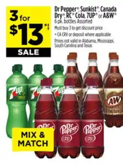 Dollar General Dr Pepper , Sunkist , Canada Dry , RC Cola, 7UP or A & W offer