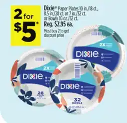 Dollar General Dixie Paper Plates or Bowls offer