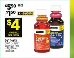 Dollar General DG health Cold & Flu Relief Severe Day Time or Night Time Liquid offer