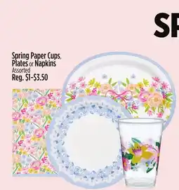 Dollar General Spring Paper Cups, Plates or Napkins offer