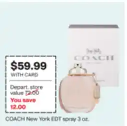 CVS COACH New York EDT spray 3 oz offer