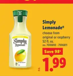 Lidl Simply Lemonade offer