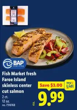 Lidl Fish Market fresh Faroe Island skinless center cut salmon offer