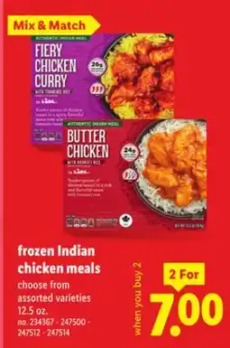 Lidl frozen Indian chicken meals offer